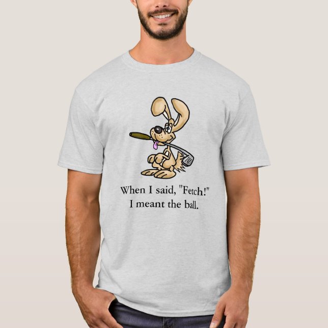 Funny Golf Hund Tshirt T Shirt (Framsida)