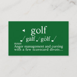 Funny Golf Instructor  Anger  Management on Green  Visitkort