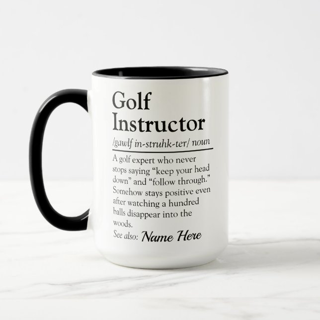 Funny Golf Instructor Definition Personalized Gift Mugg (Vänster)
