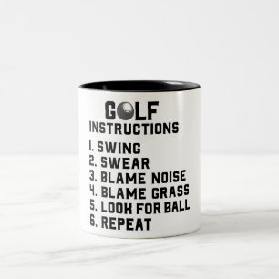 Funny Golf-instruktion Två-Tonad Mugg