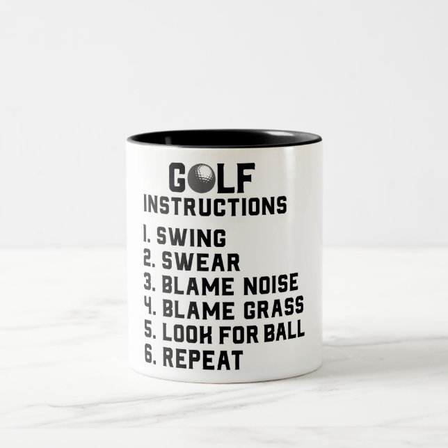 Funny Golf-instruktion Två-Tonad Mugg (Center)