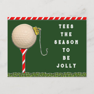 Funny Golf-jul Helg Vykort