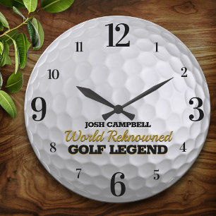 Funny Golf Legend Golf Boll Personlig Stor Klocka