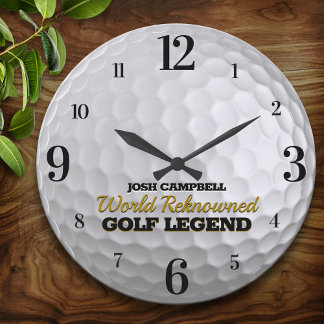 Funny Golf Legend Golf Boll Personlig Stor Klocka