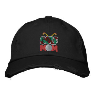 Funny Golf Mamma Crossed Golf Klubbs Broderad Keps