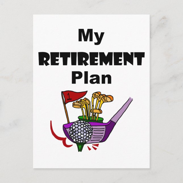 Funny Golf My Pension Plan Design Vykort (Framsida)