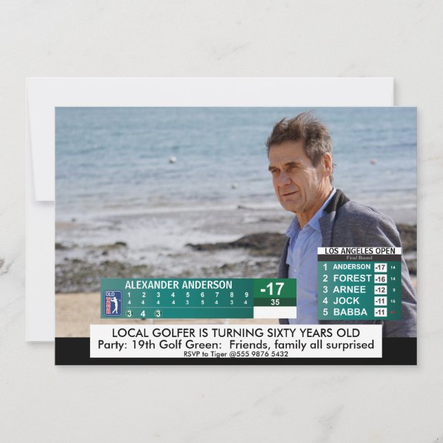 Funny Golf News  ️ ♂ 40:e femtionde 60:e Manarna f Inbjudningar (Framsida)