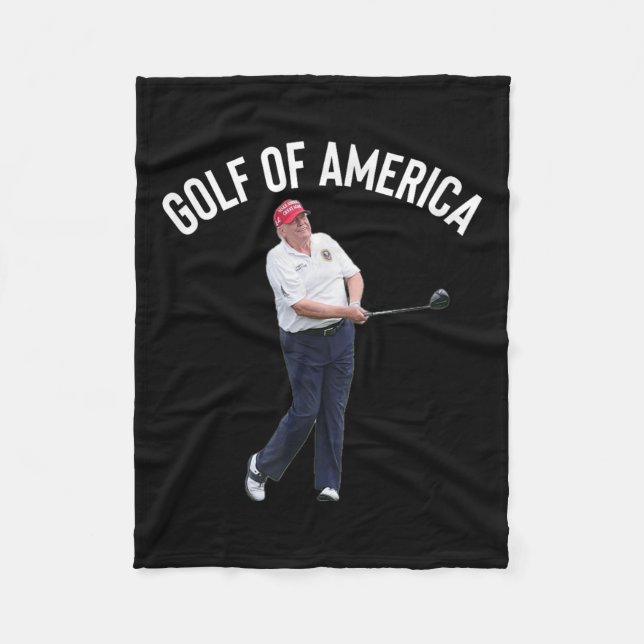 Funny Golf of America Donald Trump Pun Fleecefilt (Framsidan)