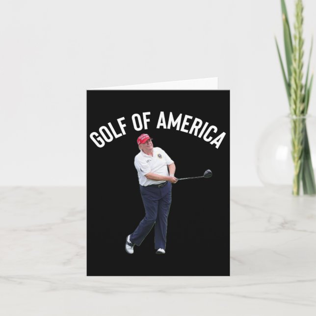Funny Golf of America Donald Trump Pun Kort (Framsida)