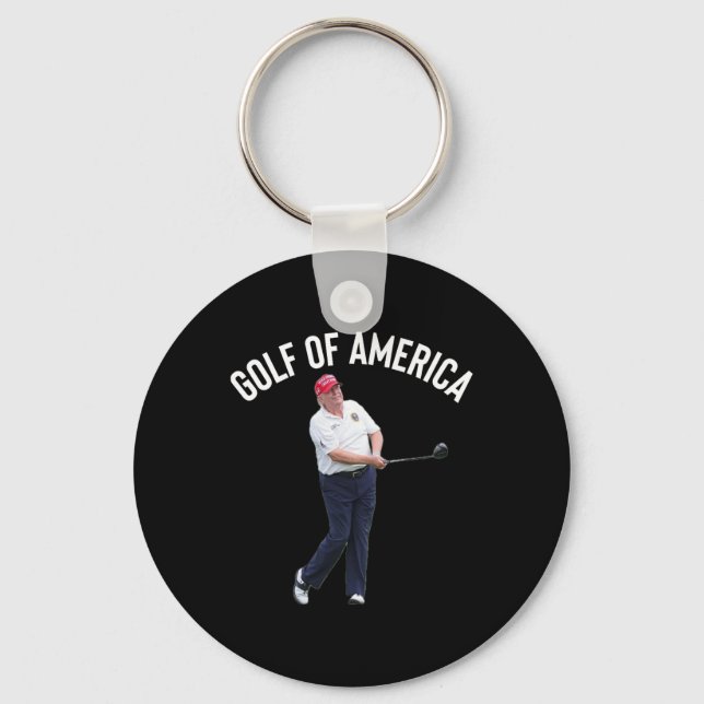 Funny Golf of America Donald Trump Pun Nyckelring (Framsida)