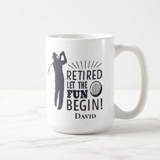 Funny Golf Pension -Låt Roligten börja Kaffemugg