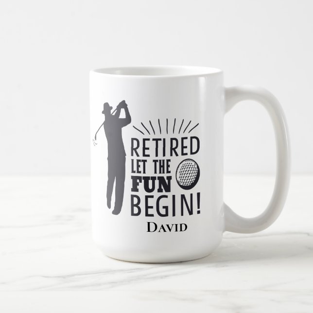Funny Golf Pension -Låt Roligten börja Kaffemugg (Höger)
