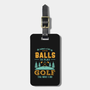 Funny Golf Player Golfer Lots of Bollar Golfing Pu Bagagebricka