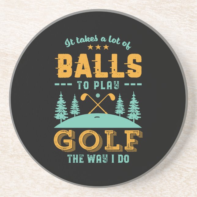 Funny Golf Player Golfer Lots of Bollar Golfing Pu Underlägg (Framsidan)