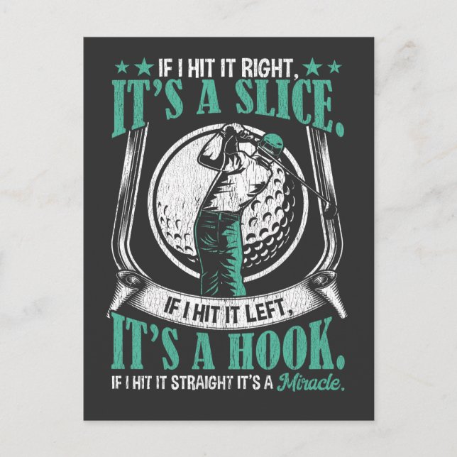 Funny Golf Player Lucky Golf Swing Skill Joke Vykort (Framsida)