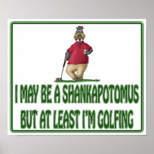 Funny Golf Poster: Shankapotomus Hippo Poster