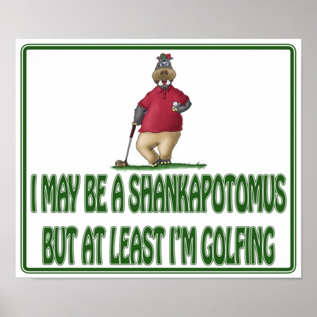 Funny Golf Poster: Shankapotomus Hippo Poster (Framsidan)