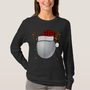Funny Golf Reindeer Santa Hat jul Pajamas Ho T Shirt