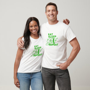 Funny Golf Repeat Shirt, Retro Eat Sömn Golf T Shirt
