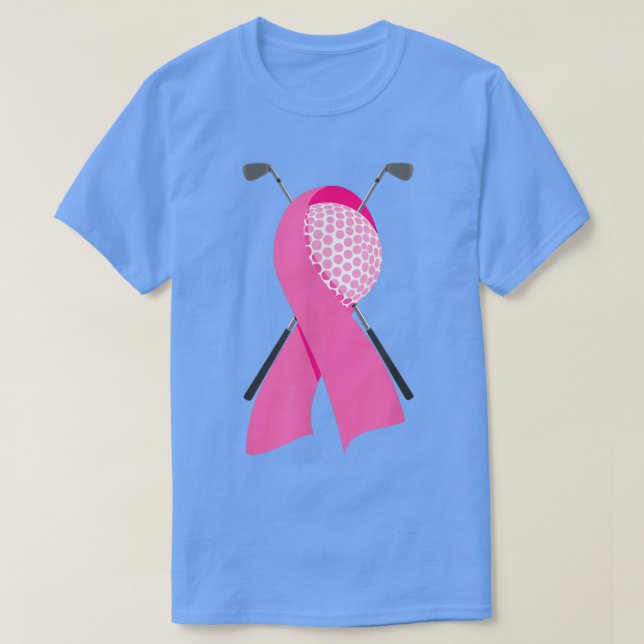 Funny Golf Rosa Ribbon Breast Cancer Awareness Sup T Shirt (Design framsida)