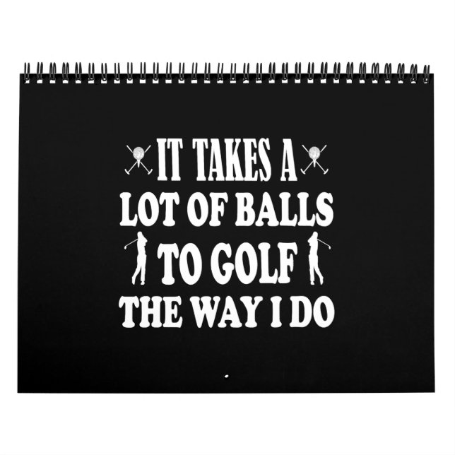 Funny Golf s for Men Takes a Lot of Balls Golf Kalender (Omslag)