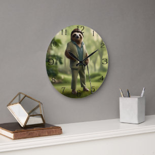 Funny Golf Sloth Stor Klocka