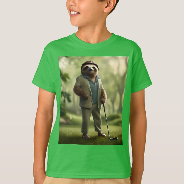 Funny Golf Sloth T Shirt (Framsida)