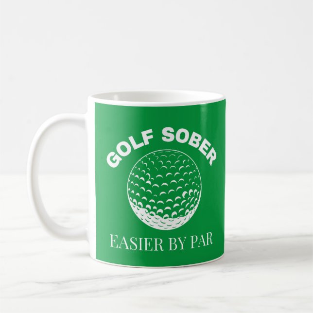 Funny Golf Sober Easier by Par Golfing Quote Kaffemugg (Vänster)