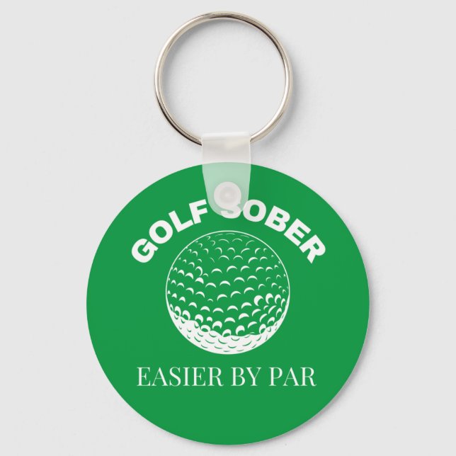 Funny Golf Sober Easier by Par Golfing Quote Nyckelring (Framsida)