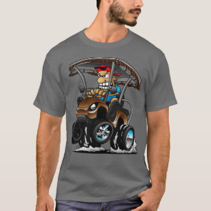 Funny Golf t Hotrod Golf Popping a Wheelie Toon 1 Shirt