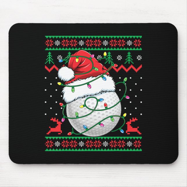 Funny Golf Ugly Christmas Sweater Womens Mens Golf Musmatta (Framsidan)