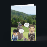 Funny Golfer Birthday/Rolig hund Golfer Kort<br><div class="desc">Waylon och Moses på golfbana. Jag läste att det finns många djuruttryck i golf. Jag läste att en "stor hund" är en förare. Det finns också ett antal vadslagningar efter djur. Du kan flytta runt dessa bilder och dra dem om du vill. Du kan anpassa pratbubblorna och texten i... ändra...</div>