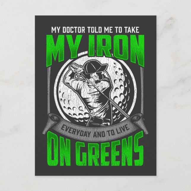 Funny Golfer Course Quote Golf Player Humor Vykort (Framsida)