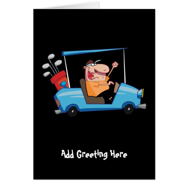 Funny Golfer Golfing Tecknad Hälsningskort (Framsidan)