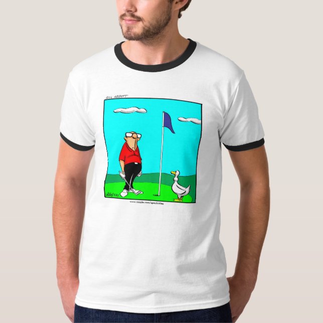 Funny Golfer & Goose Tee Shirt (Framsida)
