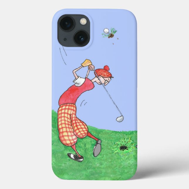 Funny Golfers Tecknad Illustration (Baksida)