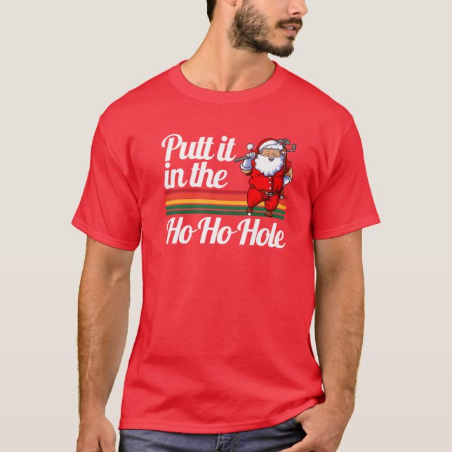 Funny Golfing Christmas Tee Holiday Golf Ball Sant (Framsida)