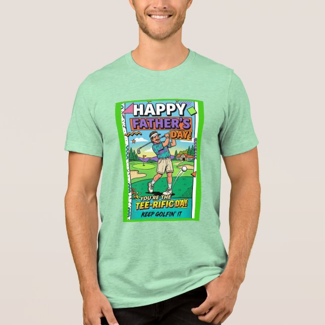 Funny Golfing Father's Day Tee-rific Dad Retro T Shirt (Framsida)