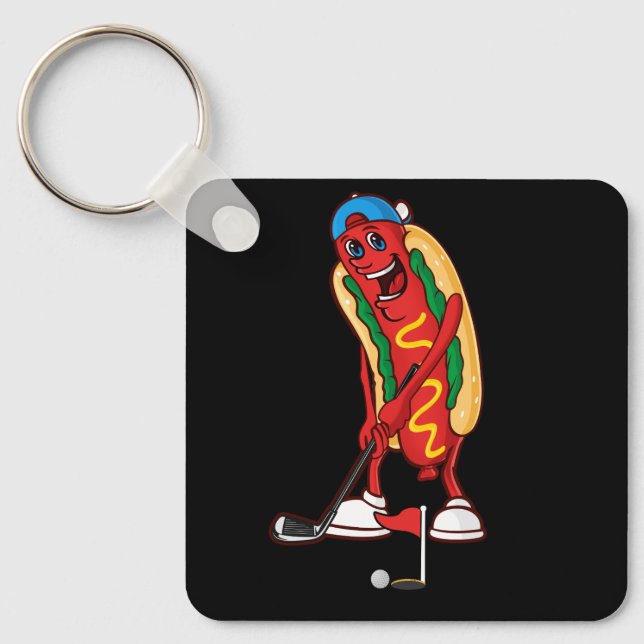 Funny Golfing Hett Hund Golf Cute Golfer Memsport Nyckelring (Framsida)