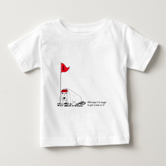 Funny Golfing Hund Baby mellan och Shirt Tröja (Framsida)