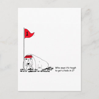 Funny Golfing Hund-vykort Vykort