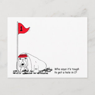 Funny Golfing Hund-vykort Vykort