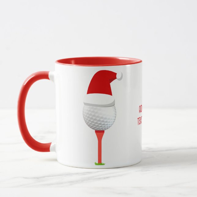 Funny Golfing jul Helgdag Golf Boll Red Mugg (Vänster)