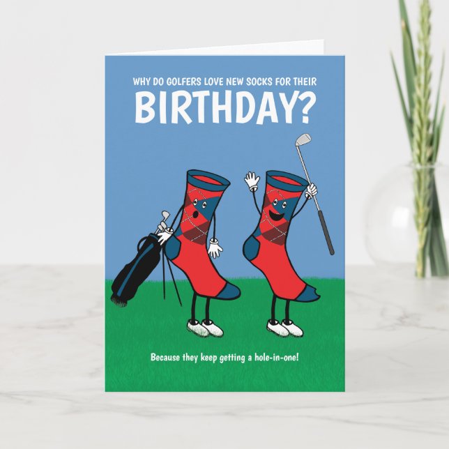 Funny Golfing Socks Joke Kort (Framsida)