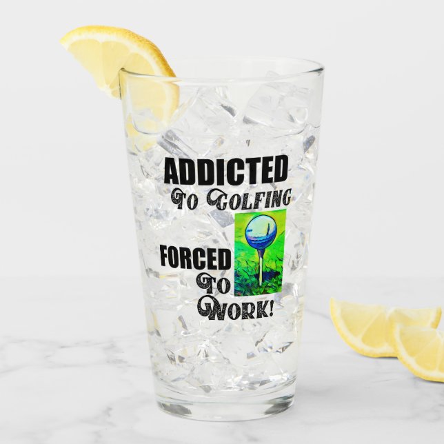 Funny Golfing Work Quote Sports Hobby Manar Glaskopp (Framsida Ice)