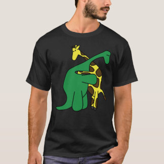 Funny Good Boys Dinosaur Hugging a Giraffe Movie F T Shirt