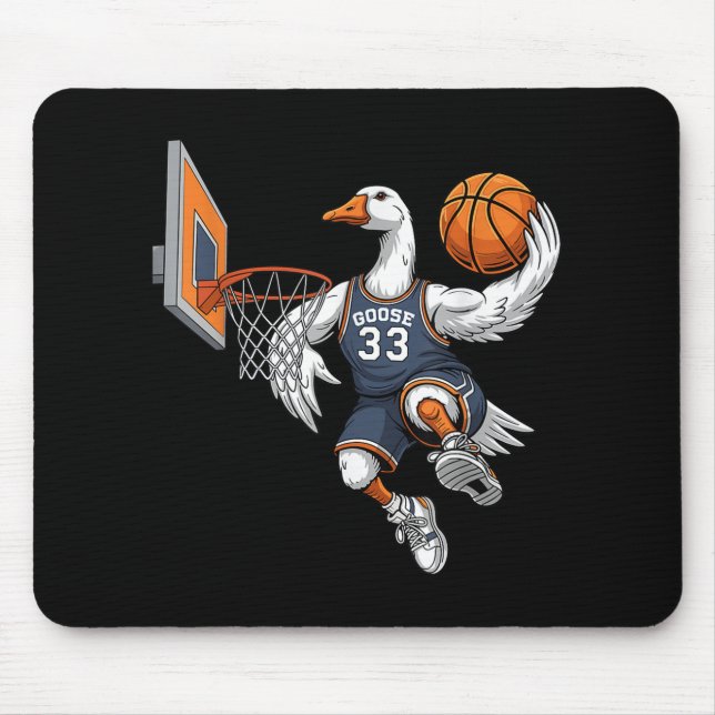 Funny Goose Basketball Player Slam dunk Älskare Sp Musmatta (Framsidan)