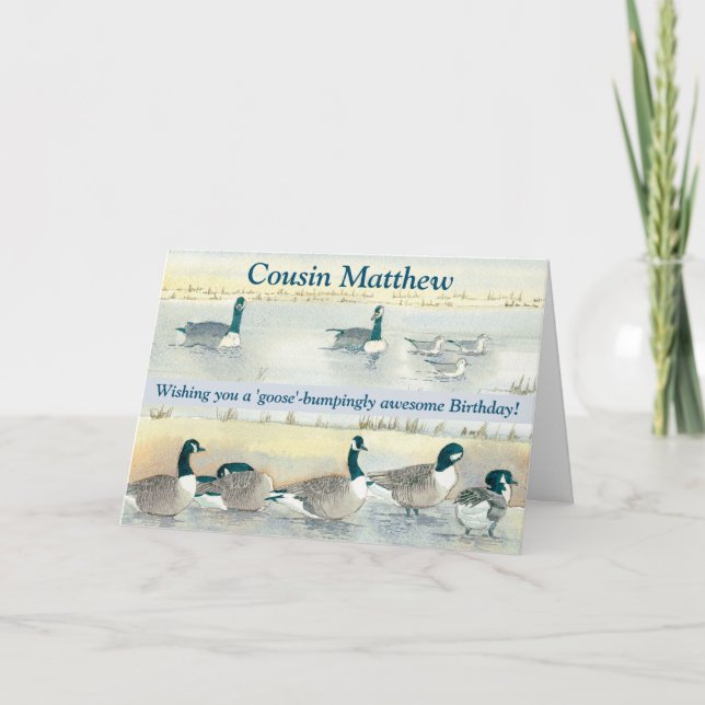 Funny Goose Bumpely Fantastisk Cousin Birthday Car Kort (Framsida)