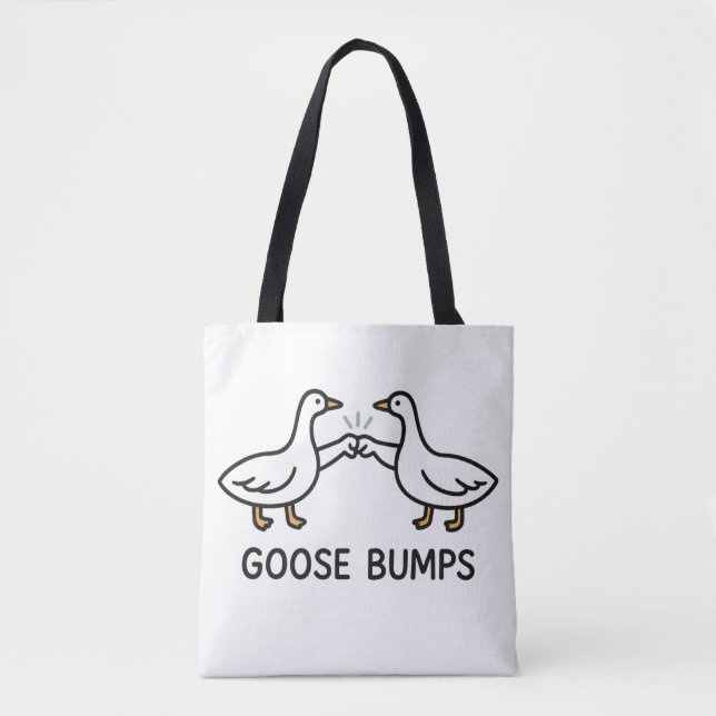 Funny Goose Bumps Cartoon, Fist Bump Geese Animal  Tygkasse (Framsida)