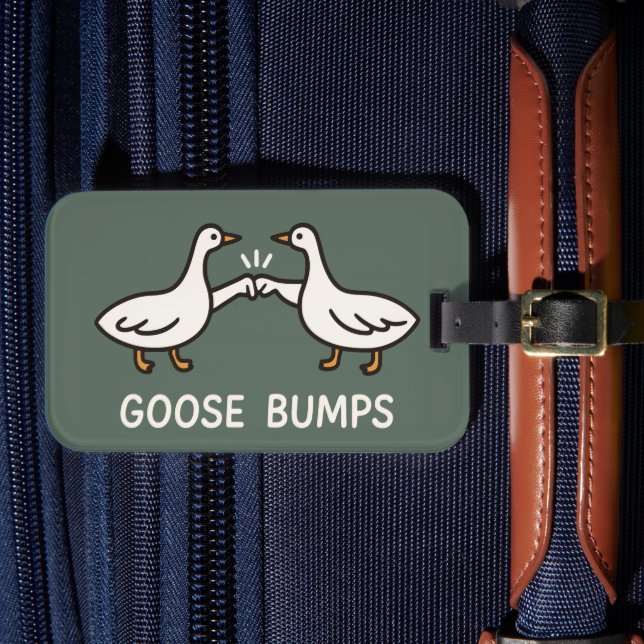 Funny Goose Bumps Tecknad | Fist Bump Geese Animal Bagagebricka (Framsida Insitu 4)